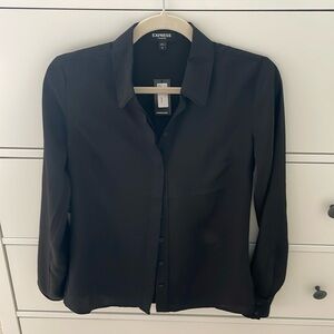 NWT Express Portofino button down black shirt